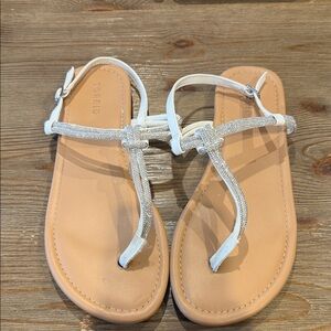 Torrid White and Silver Sandals